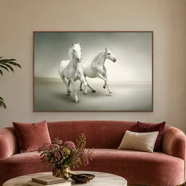 Quadro Decorativo Canvas Cavalos Graciosos - CA0023