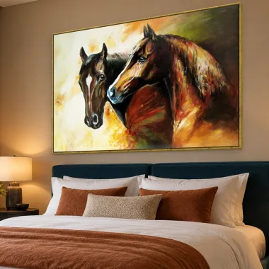 Quadro Decorativo Canvas Cavalos Expressivos - CA0032
