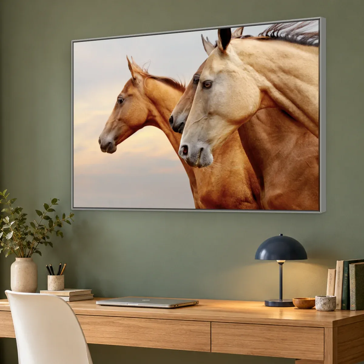 Quadro Decorativo Canvas Cavalos Serenos - CA0033