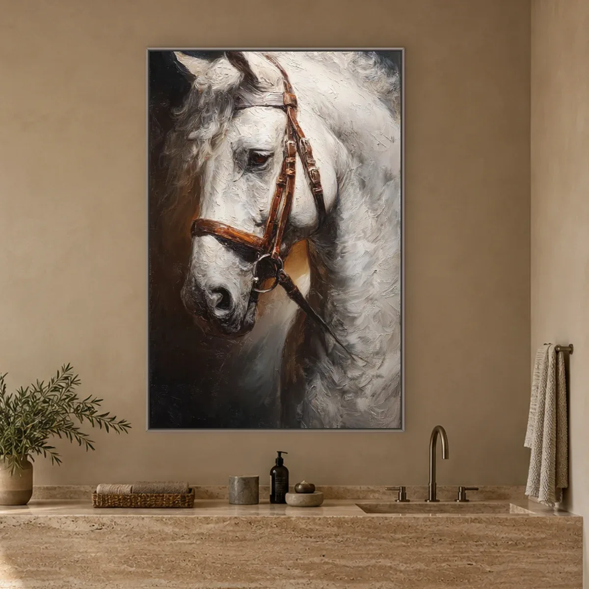 Quadro Decorativo Canvas Cavalo Óleo - CA0036