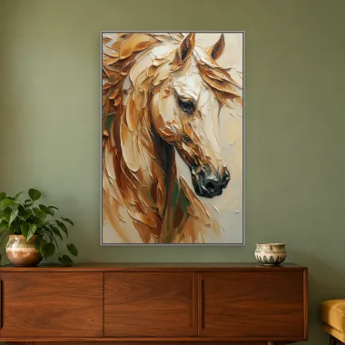 Quadro Decorativo Canvas Cavalo Texturizado - CA0038
