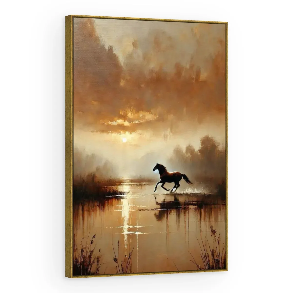 Quadro Decorativo Canvas Cavalo Lagoa - CA0042