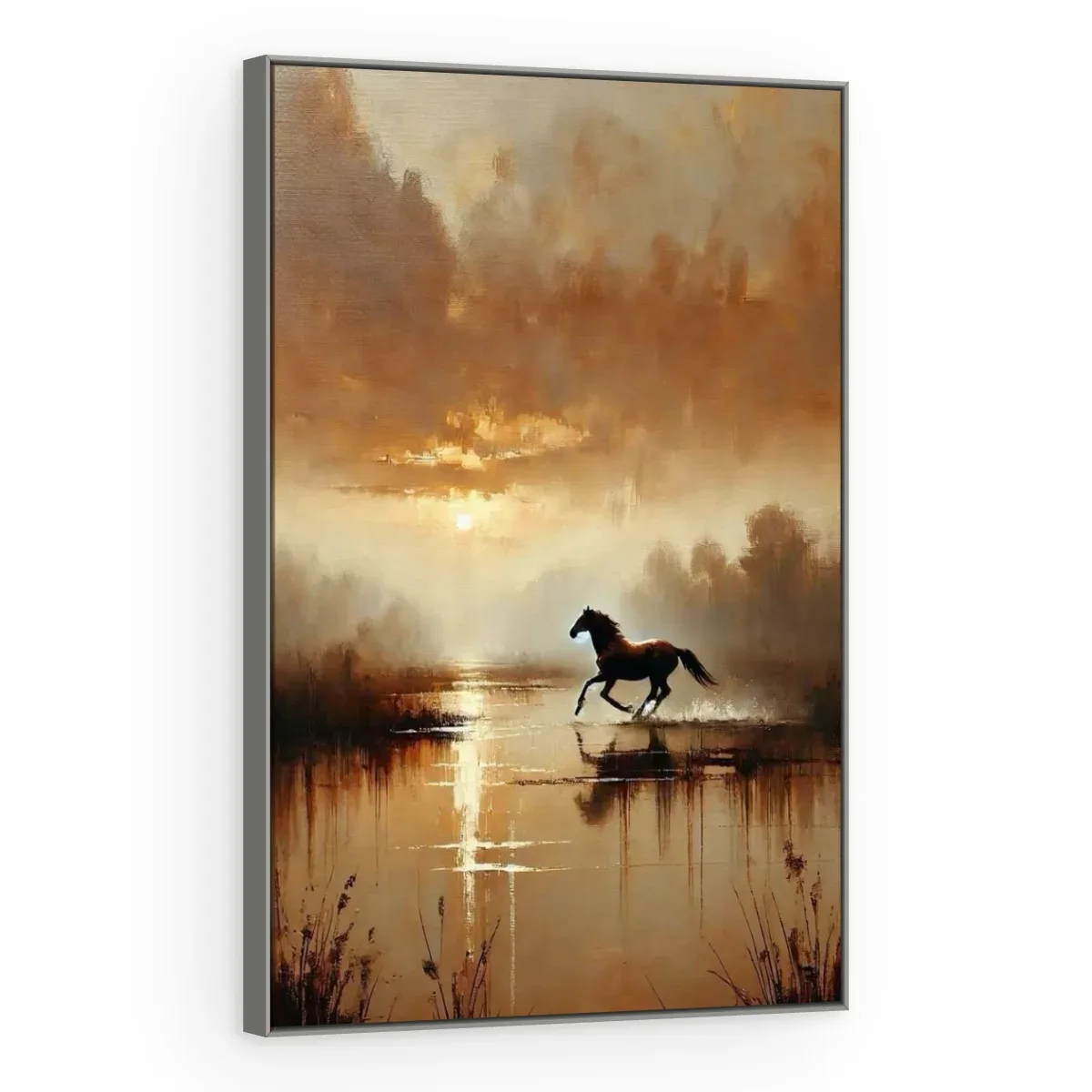Quadro Decorativo Canvas Cavalo Lagoa - CA0042
