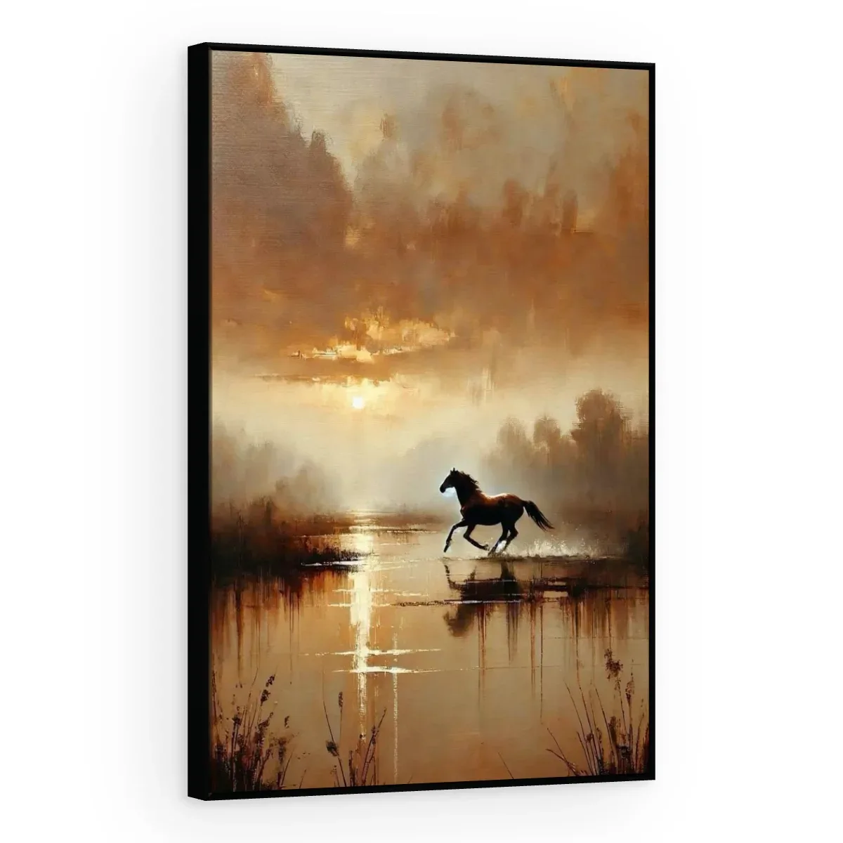 Quadro Decorativo Canvas Cavalo Lagoa - CA0042