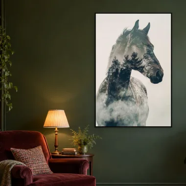 Quadro Decorativo Canvas Cavalo Enevoado - CA0043