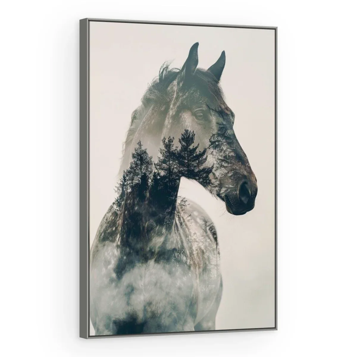 Quadro Decorativo Canvas Cavalo Enevoado - CA0043