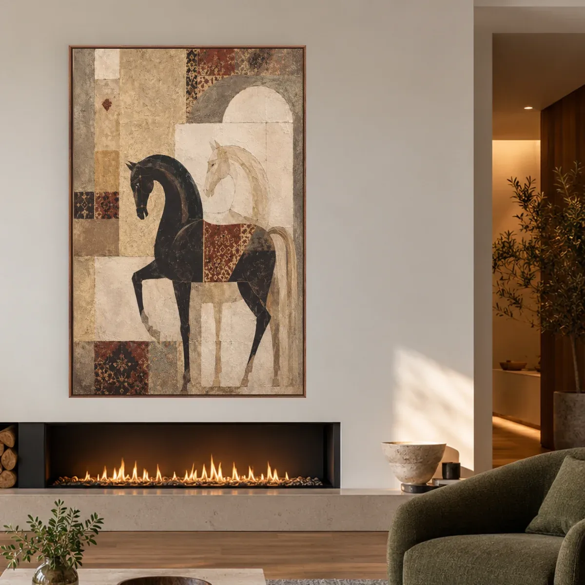 Quadro Decorativo Canvas Cavalo Mosaico - CA0048