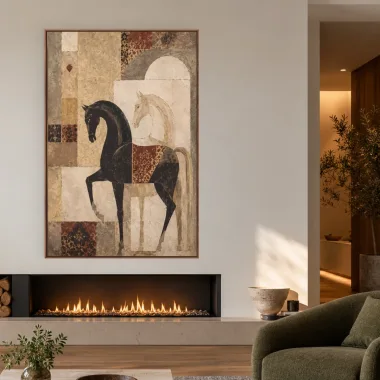 Quadro Decorativo Canvas Cavalo Mosaico - CA0048