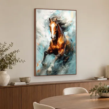 Quadro Decorativo Canvas Cavalo Ventania - CA0049