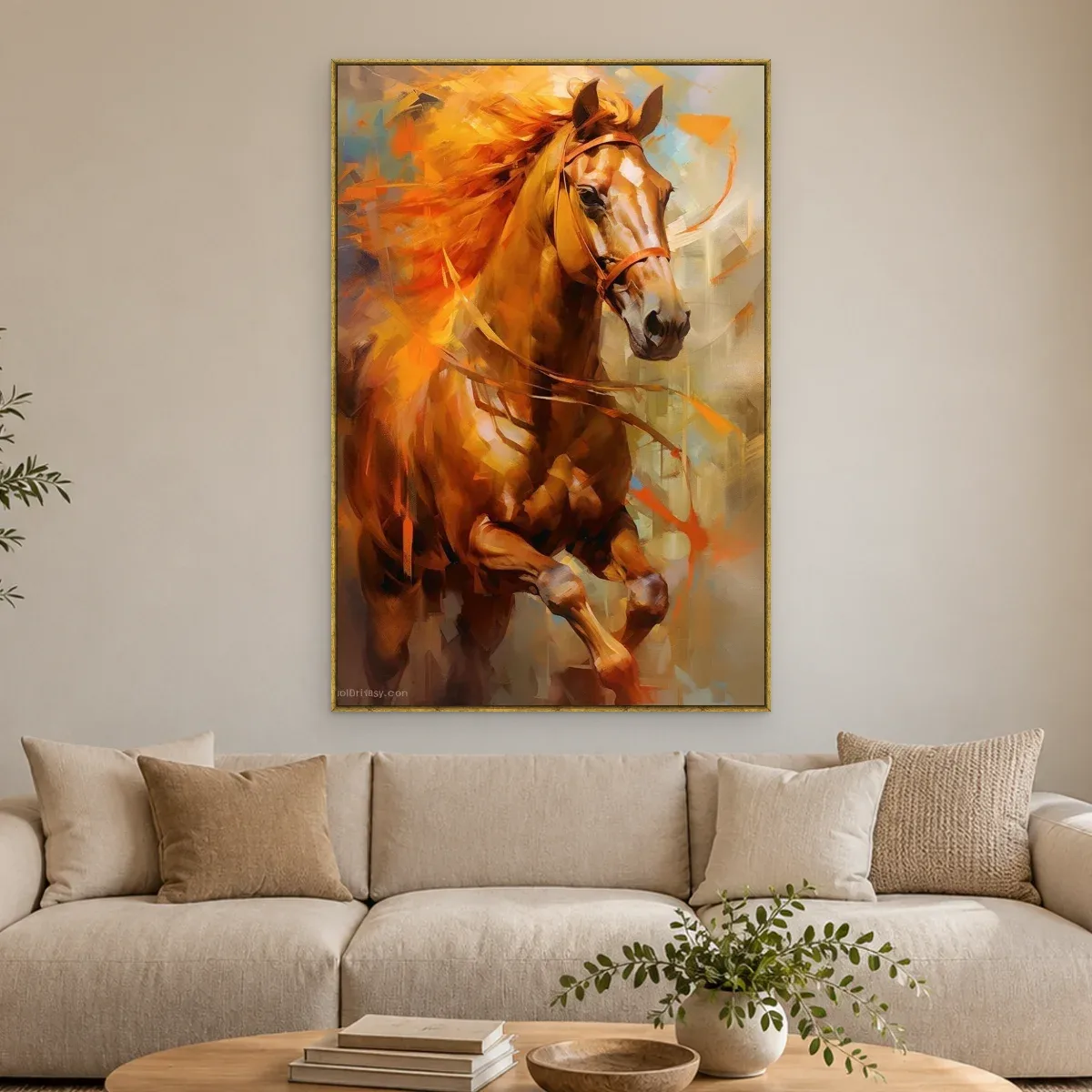 Quadro Decorativo Canvas Cavalo Flamejante - CA0050