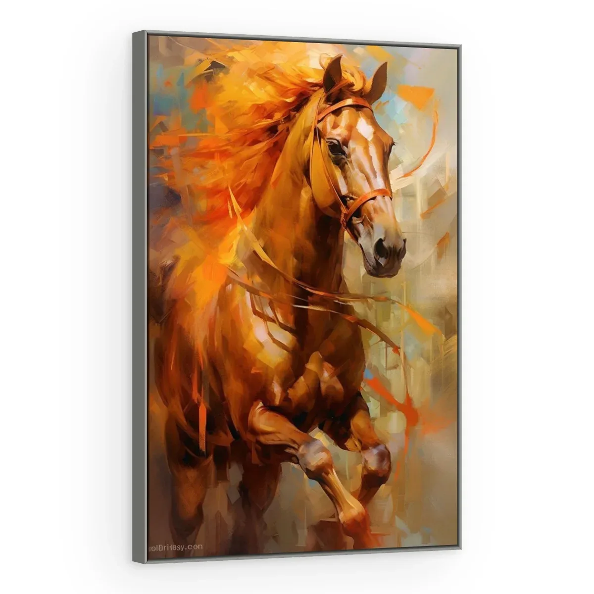 Quadro Decorativo Canvas Cavalo Flamejante - CA0050