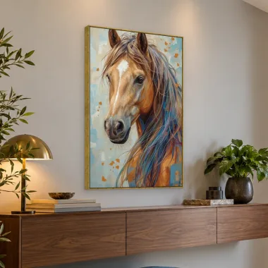 Quadro Decorativo Canvas Cavalo Colorido - CA0053