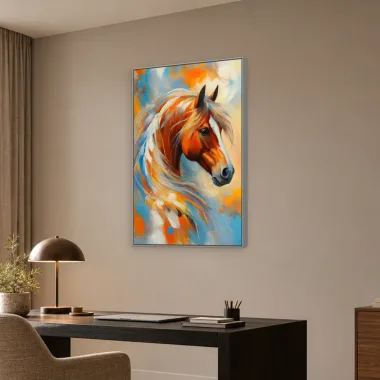 Quadro Decorativo Canvas Cavalo Contemporâneo - CA0054
