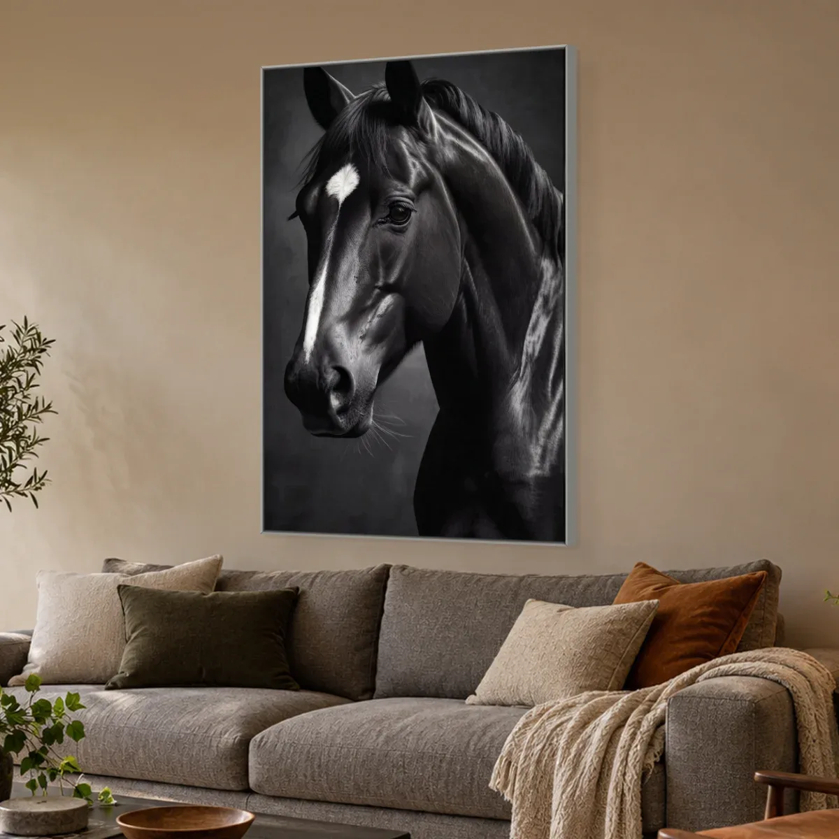 Quadro Decorativo Canvas Cavalo Noturno - CA0058