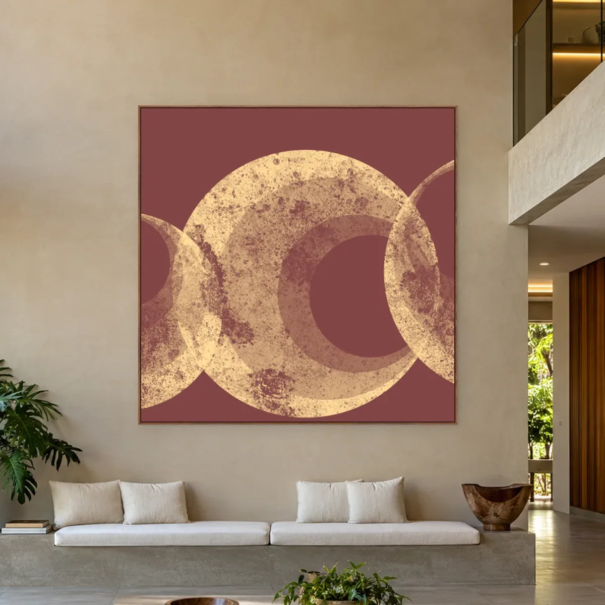 Quadro Decorativo Canvas Eclipse Vinho - GE0009