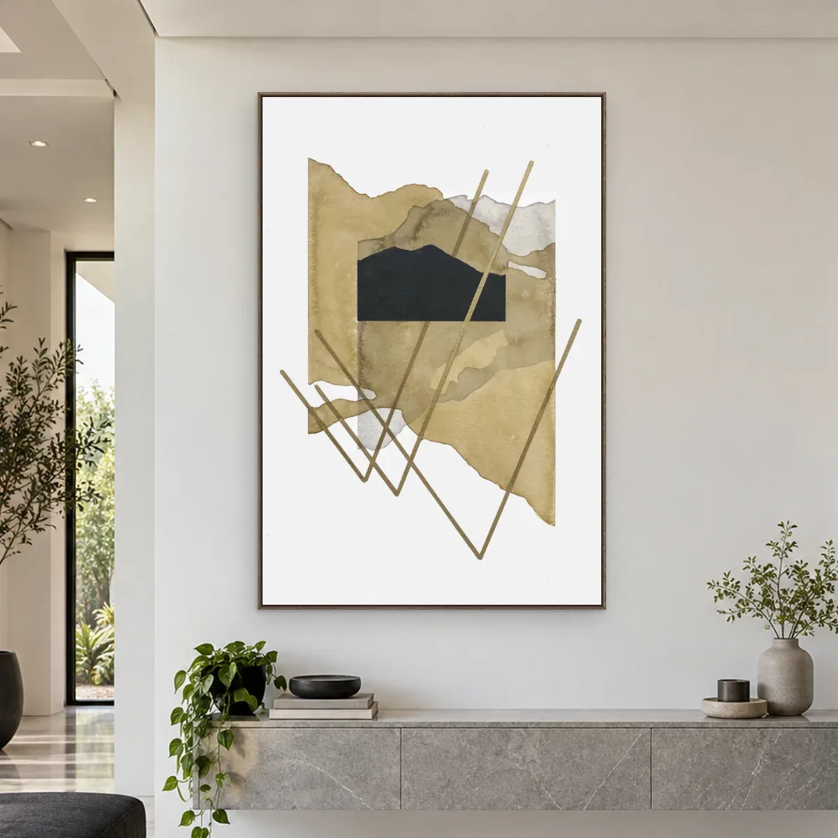 Quadro Decorativo Canvas Recorte Dourado - GE0013