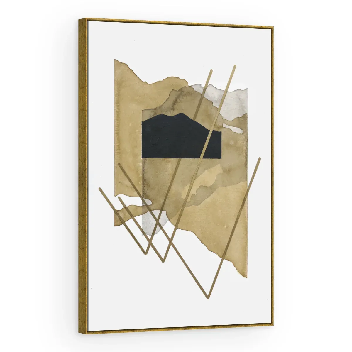 Quadro Decorativo Canvas Recorte Dourado - GE0013