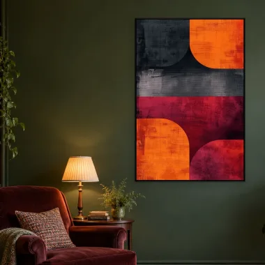 Quadro Decorativo Canvas Quadrantes Laranja - GE0024