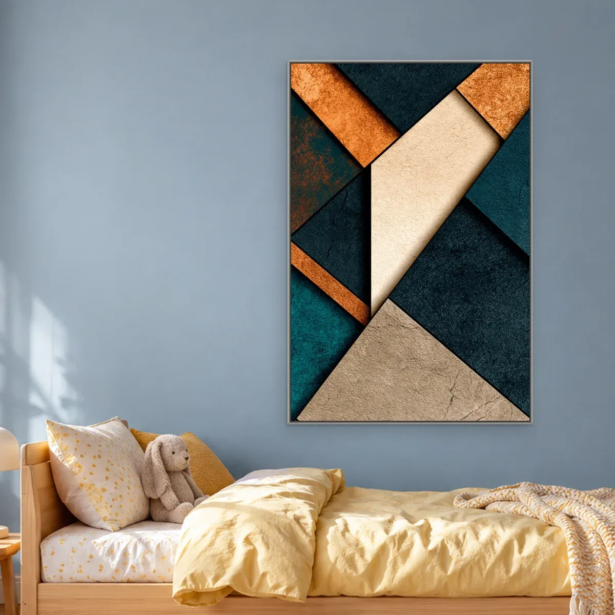Quadro Decorativo Canvas Ângulos Petróleo - GE0026