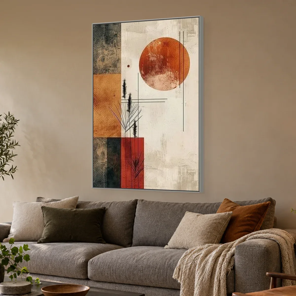 Quadro Decorativo Canvas Sol Japandi - GE0030