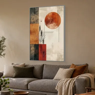 Quadro Decorativo Canvas Sol Japandi - GE0030