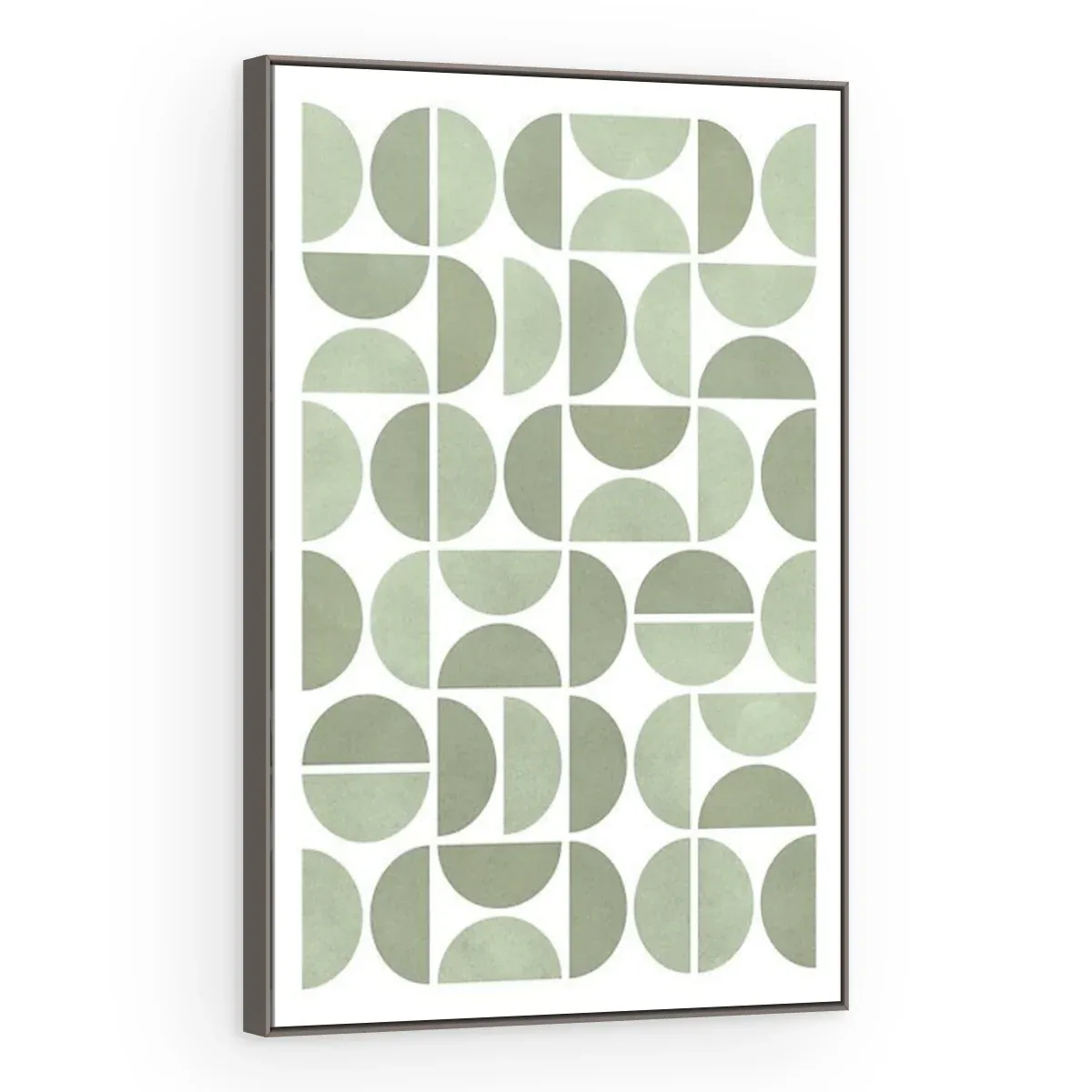 Quadro Decorativo Canvas Semicírculos Sálvia - GE0032