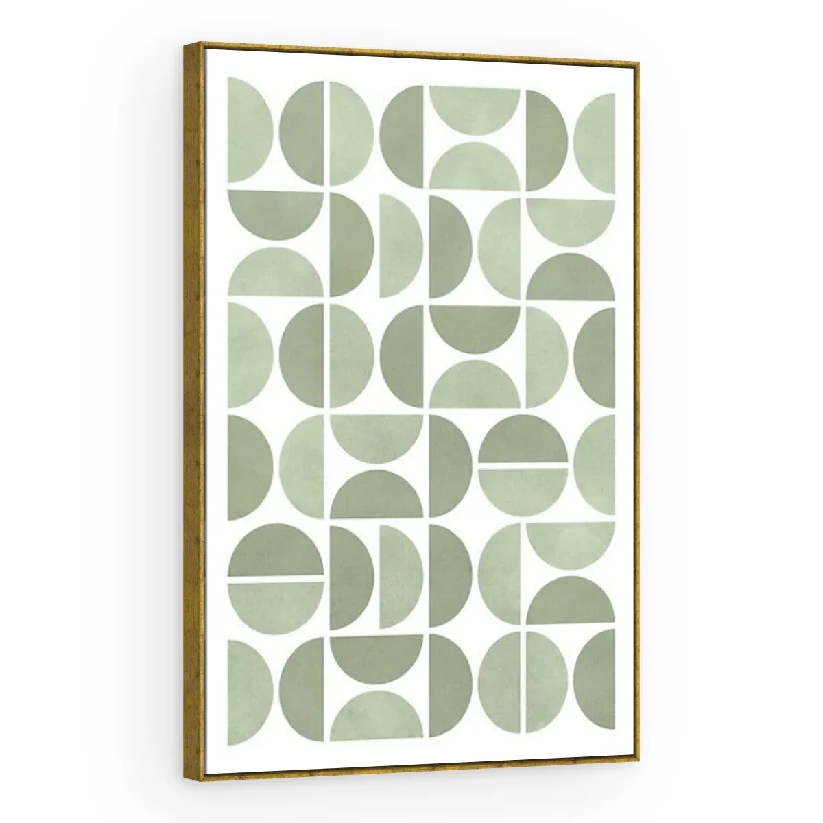 Quadro Decorativo Canvas Semicírculos Sálvia - GE0032