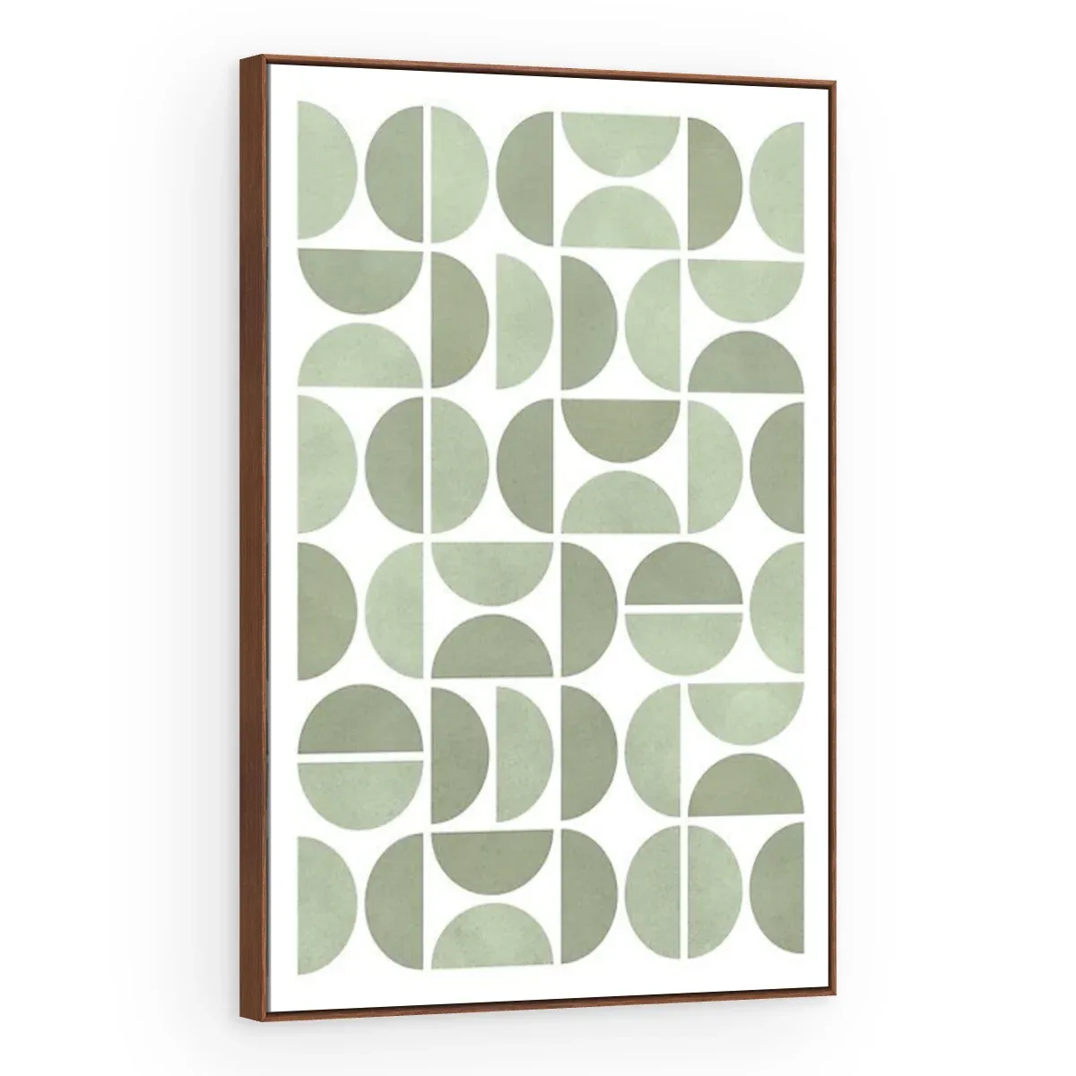 Quadro Decorativo Canvas Semicírculos Sálvia - GE0032