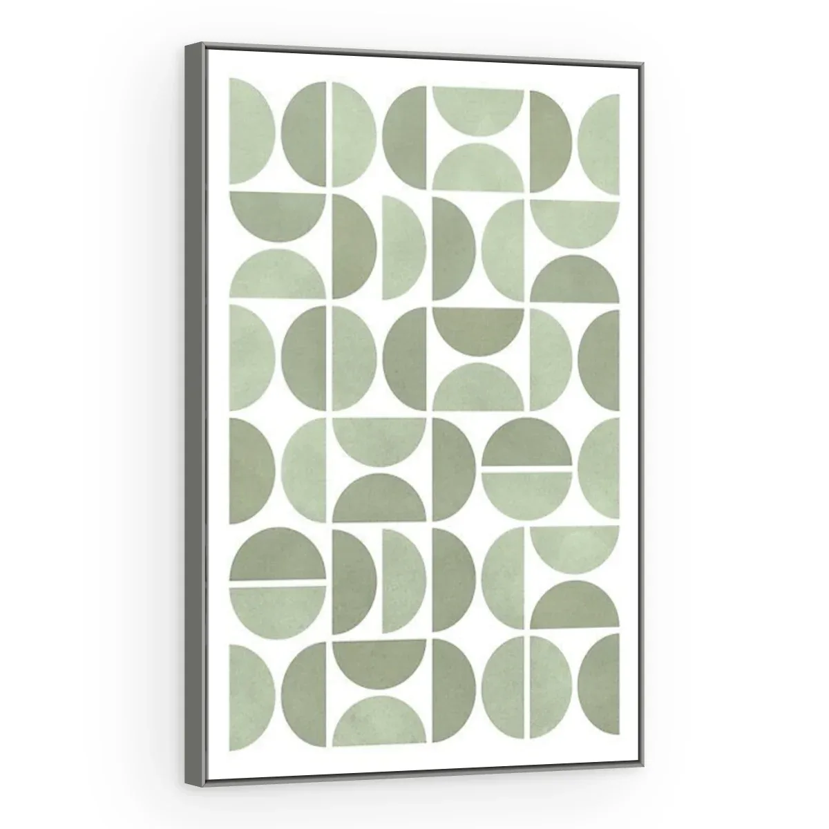 Quadro Decorativo Canvas Semicírculos Sálvia - GE0032
