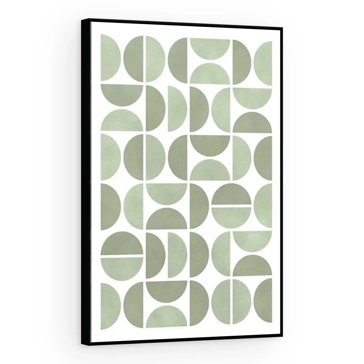 Quadro Decorativo Canvas Semicírculos Sálvia - GE0032