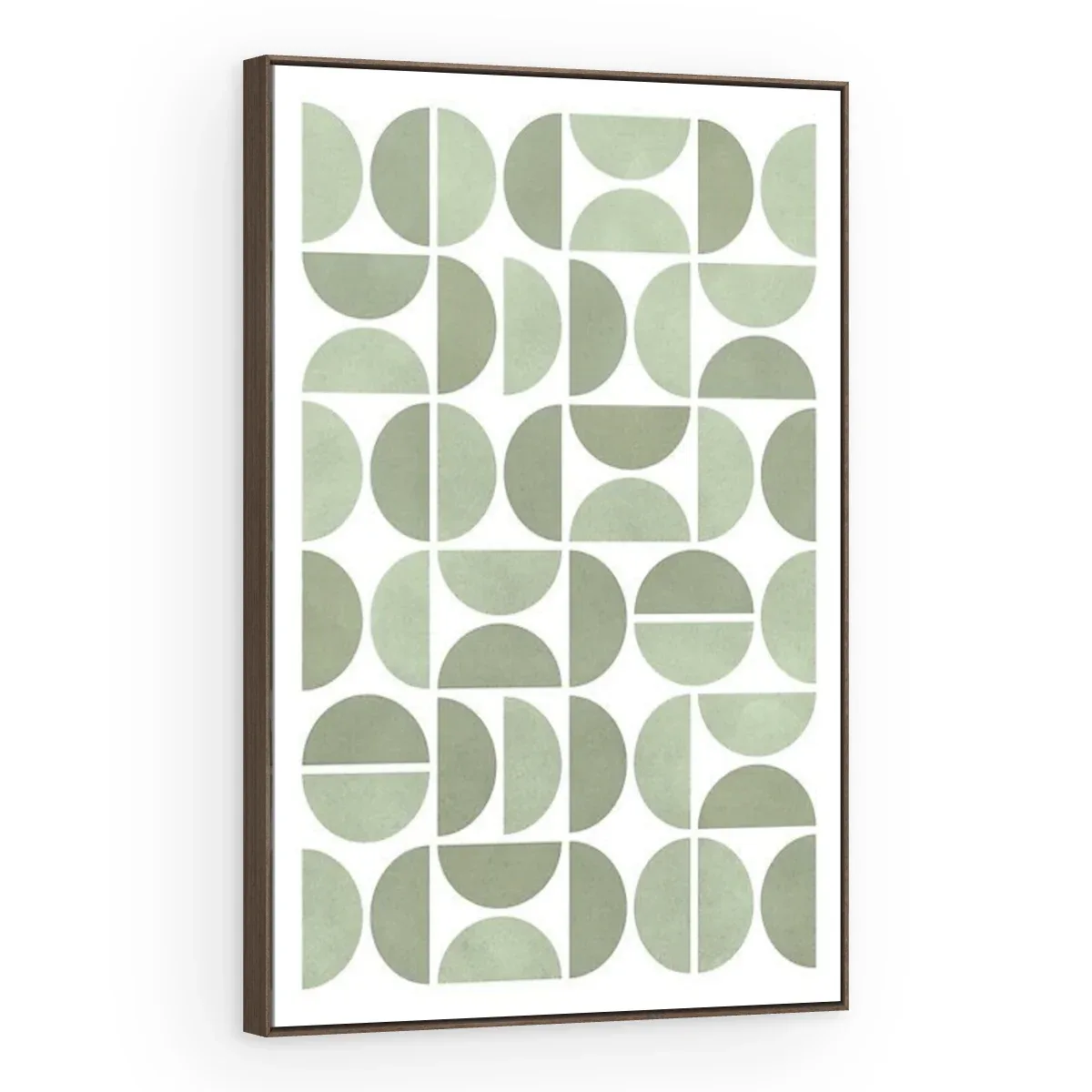 Quadro Decorativo Canvas Semicírculos Sálvia - GE0032