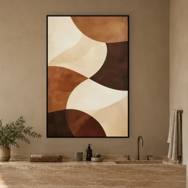 Quadro Decorativo Canvas Curvas Chocolate - GE0043