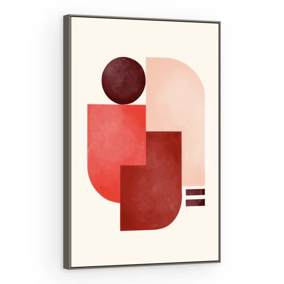 Quadro Decorativo Canvas Formas Carmim - GE0046