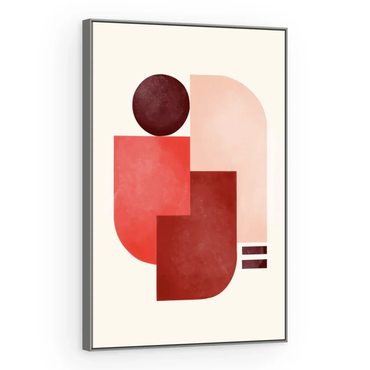 Quadro Decorativo Canvas Formas Carmim - GE0046