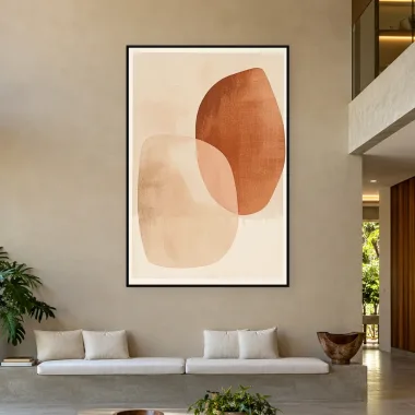 Quadro Decorativo Canvas Seixos Terracota - GE0050