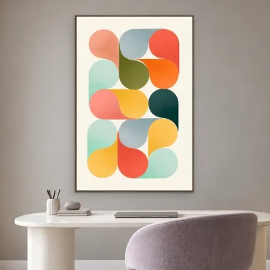 Quadro Decorativo Canvas Formas Pastel - GE0052