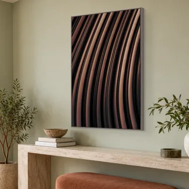 Quadro Decorativo Canvas Listras Bronze - AB0001
