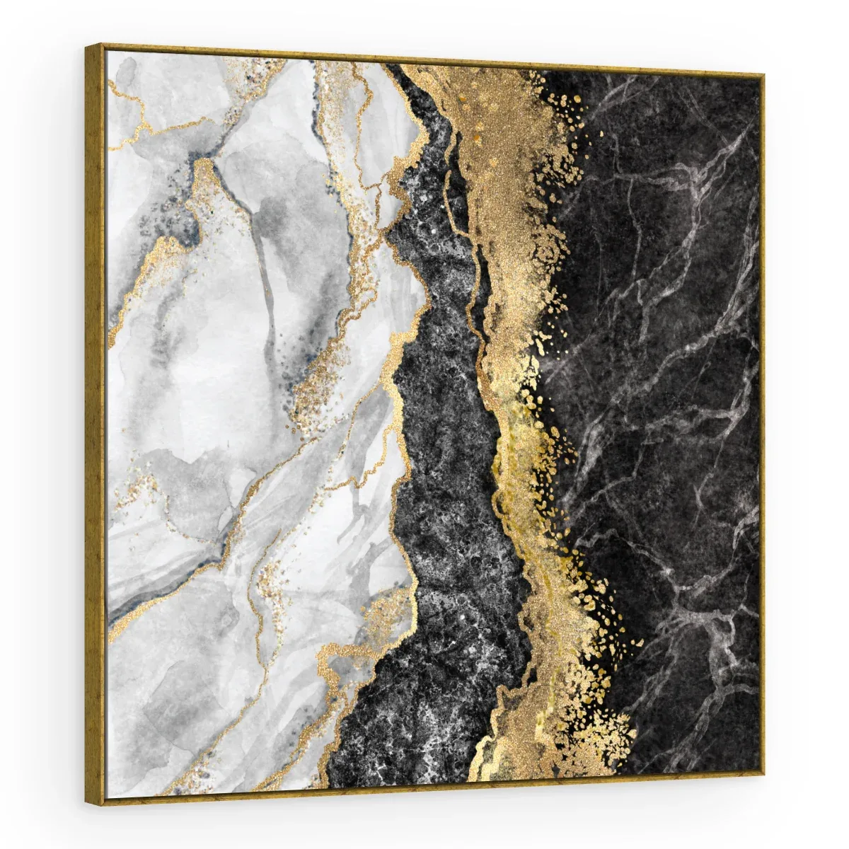 Quadro Decorativo Canvas Mármore Dourado - AB0002