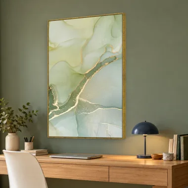 Quadro Decorativo Canvas Mármore Sálvia - AB0004
