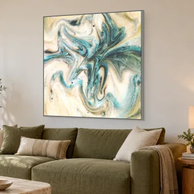 Quadro Decorativo Canvas Mármore Turquesa - AB0008