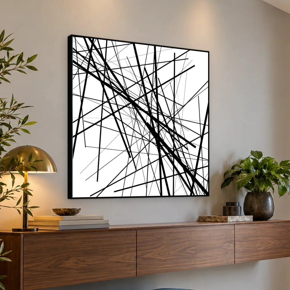 Quadro Decorativo Canvas Linhas Cruzadas - AB0010