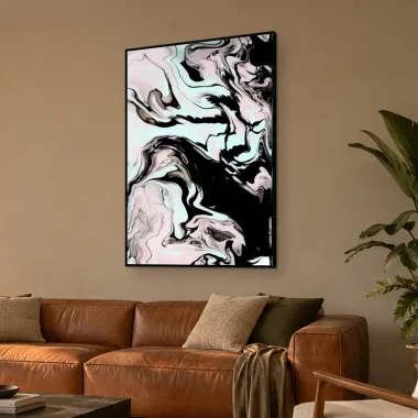 Quadro Decorativo Canvas Fluido Rosado - AB0011