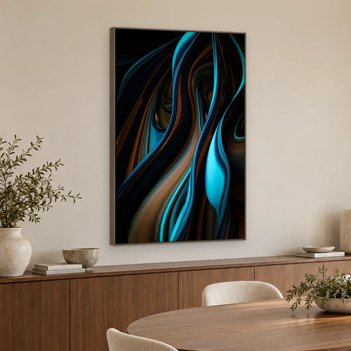 Quadro Decorativo Canvas Fluxo Azul - AB0024