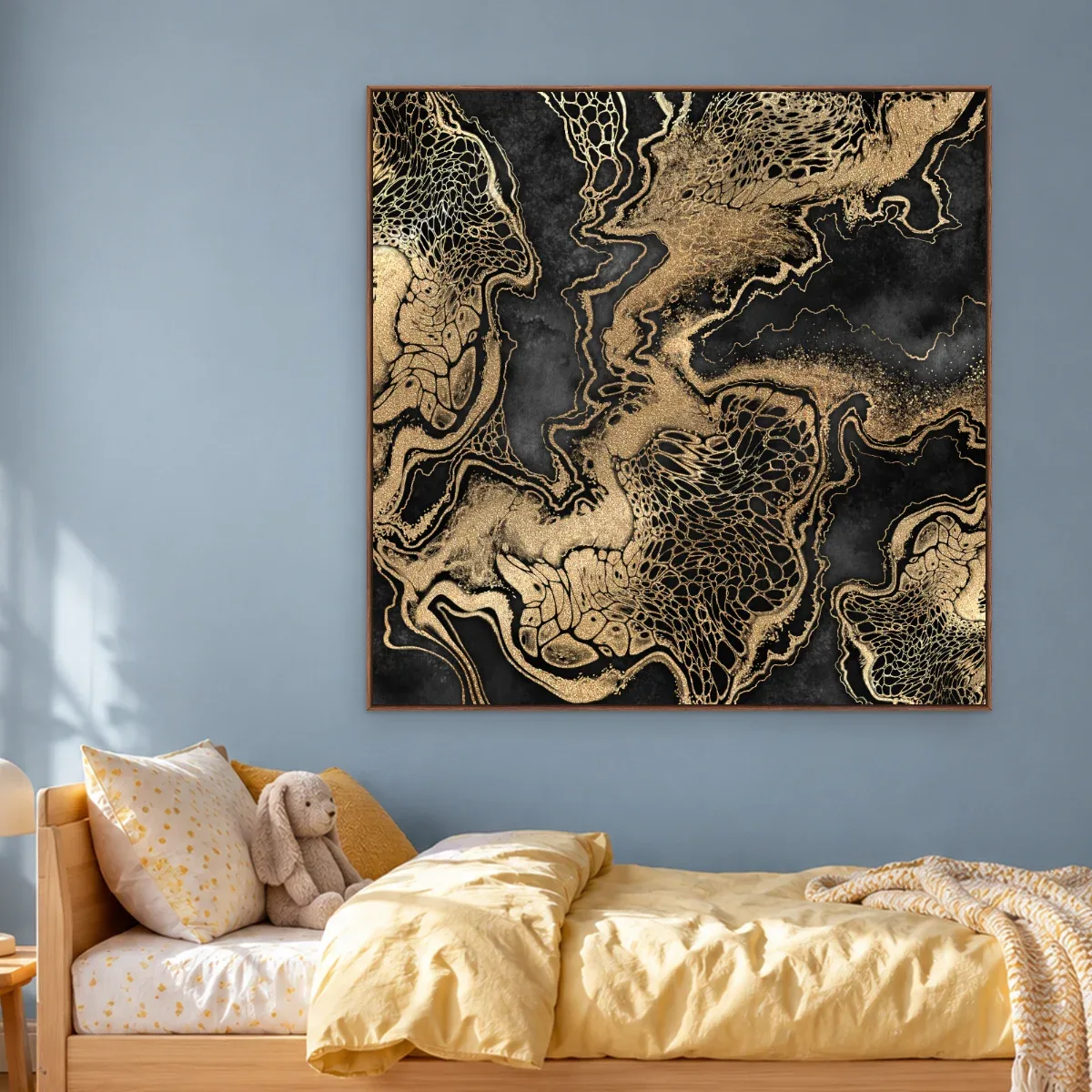 Quadro Decorativo Canvas Ouro Craquelado - AB0033