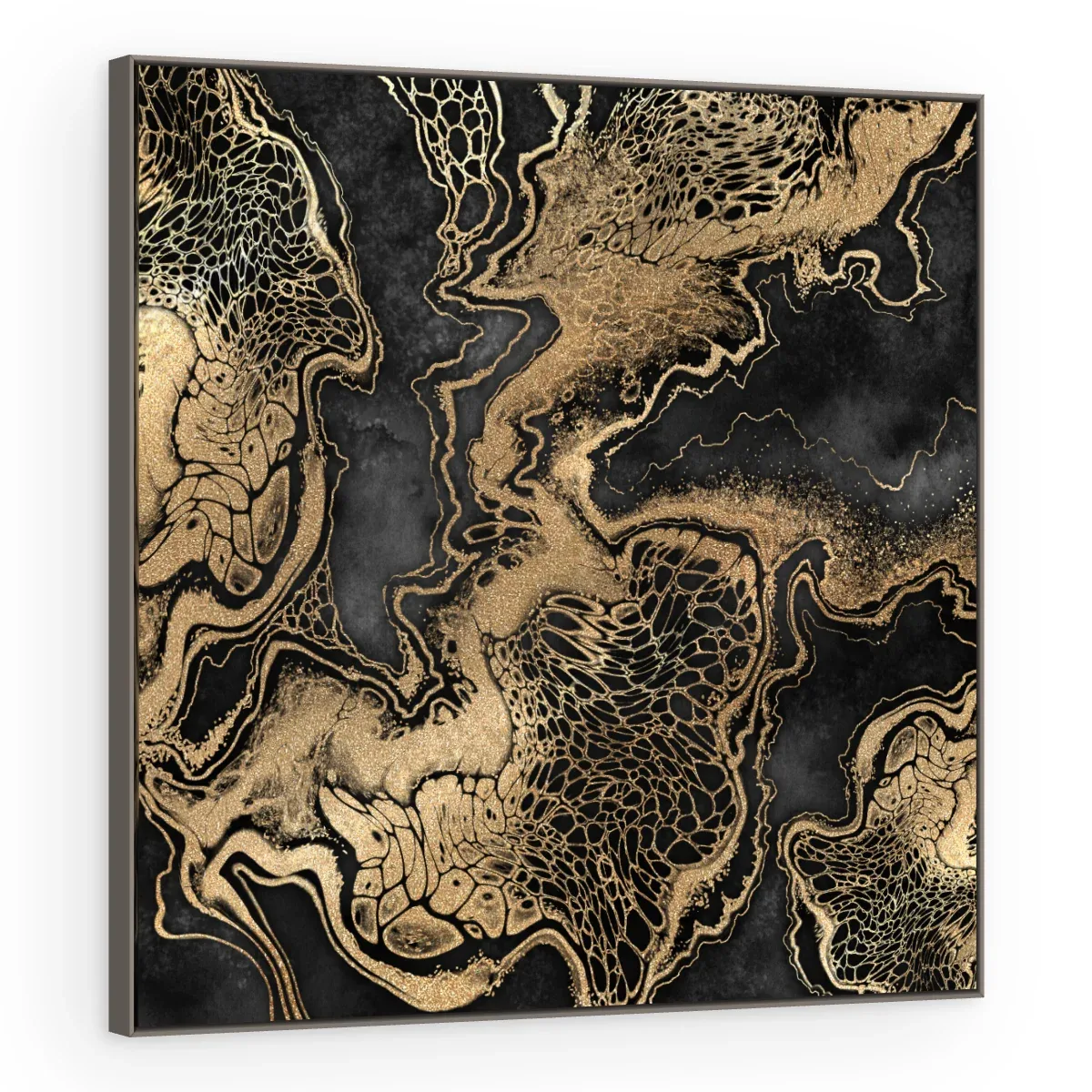 Quadro Decorativo Canvas Ouro Craquelado - AB0033