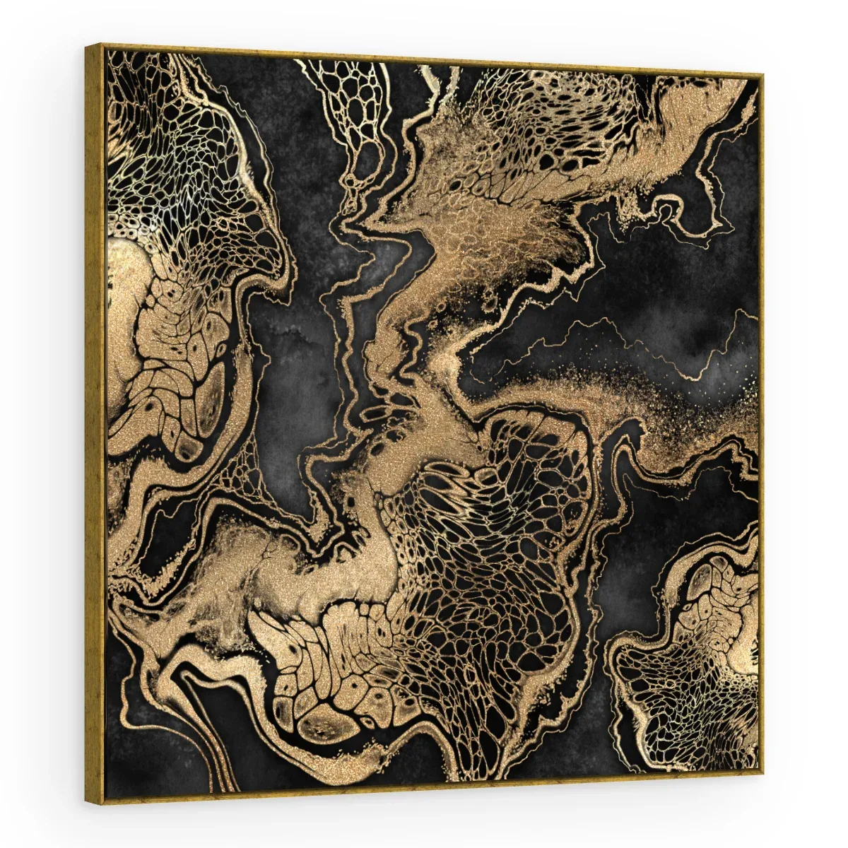 Quadro Decorativo Canvas Ouro Craquelado - AB0033