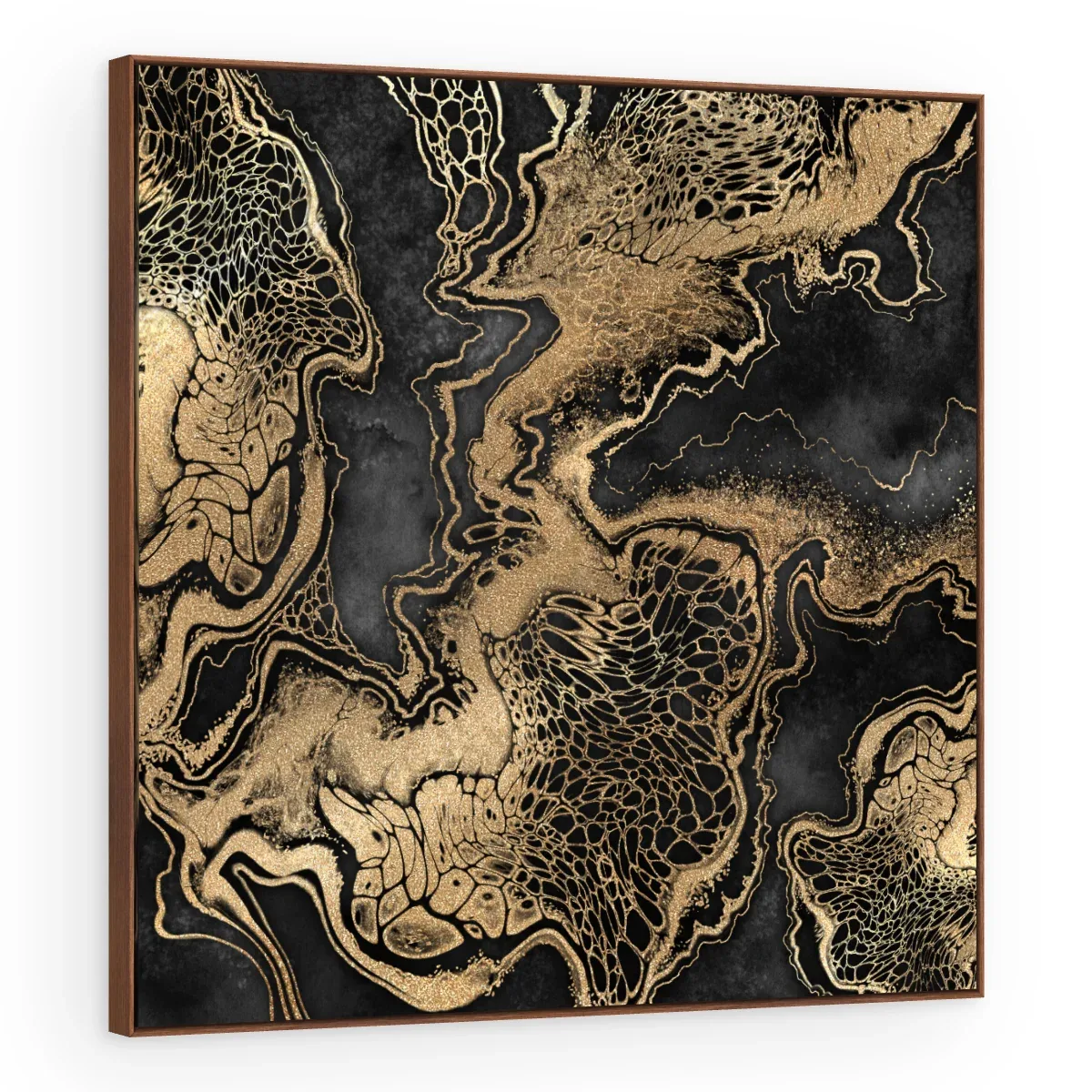 Quadro Decorativo Canvas Ouro Craquelado - AB0033