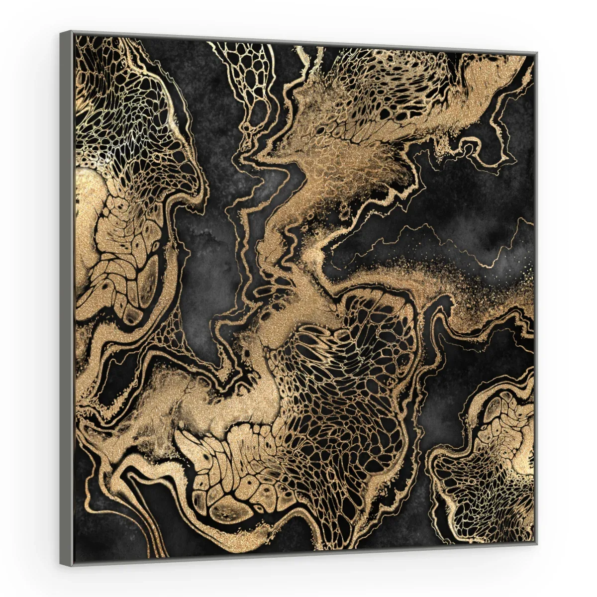 Quadro Decorativo Canvas Ouro Craquelado - AB0033