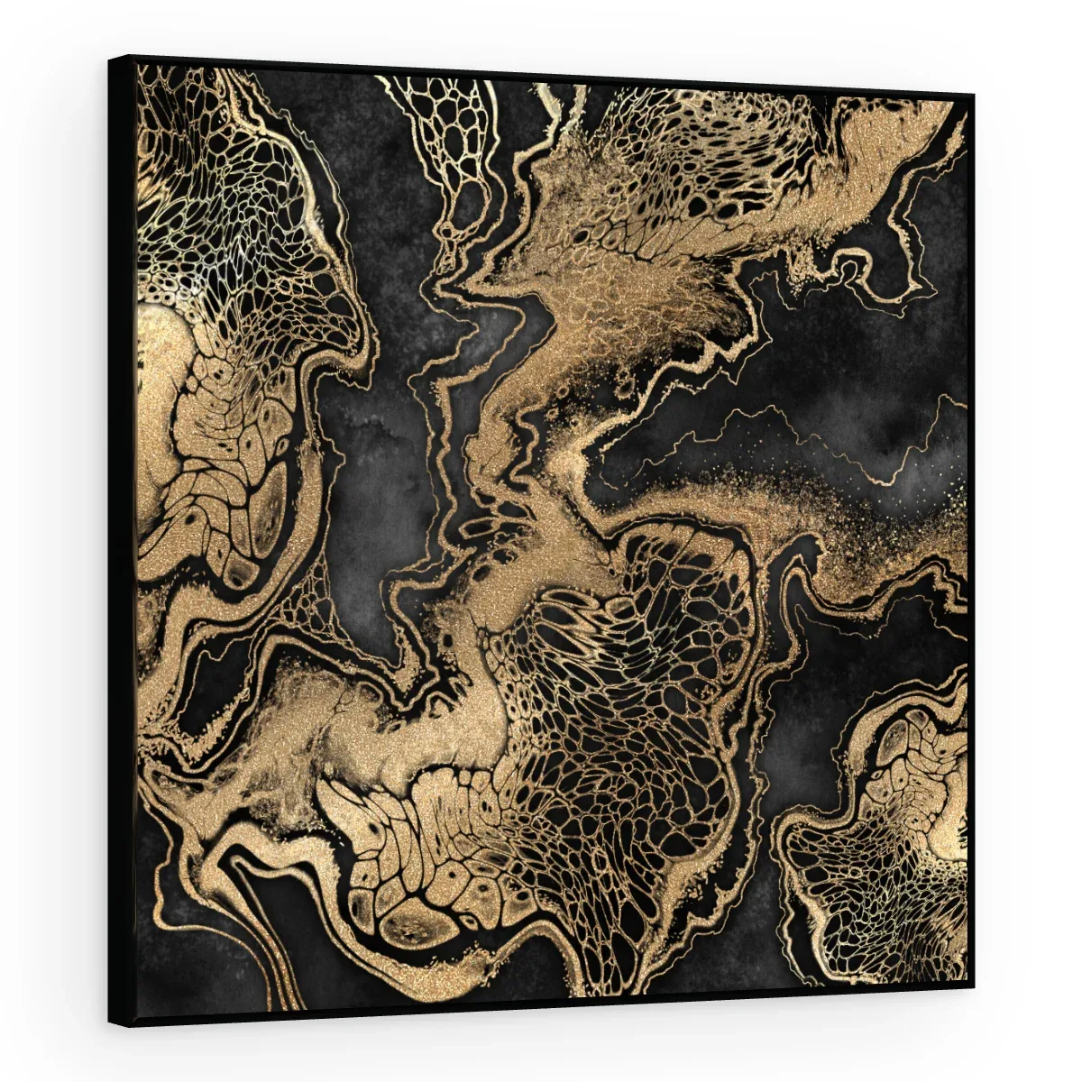 Quadro Decorativo Canvas Ouro Craquelado - AB0033
