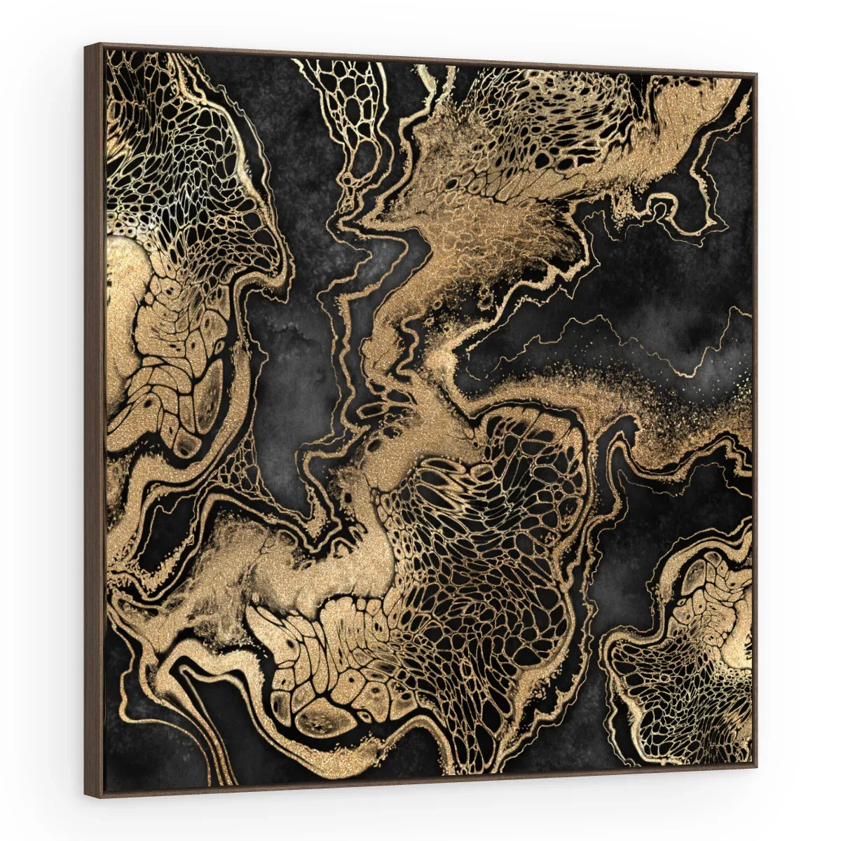Quadro Decorativo Canvas Ouro Craquelado - AB0033